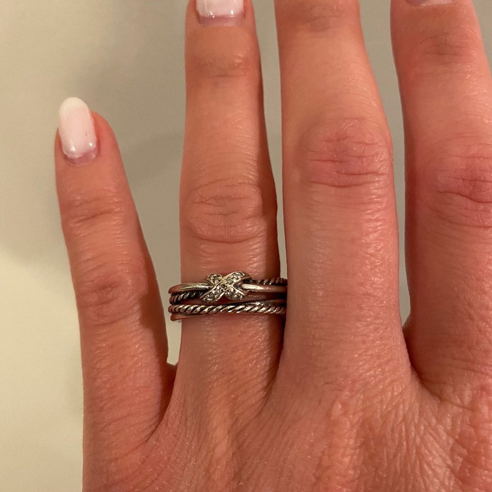 David Yurman X Crossover Ring With Diamonds
